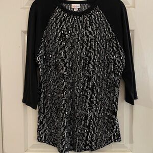 LuLaRoe Black and White Long Sleeve Top